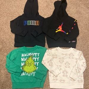 Toddler 2&3t hoodies/sweatshirts - grinch, jordan, puma, gingerbread man